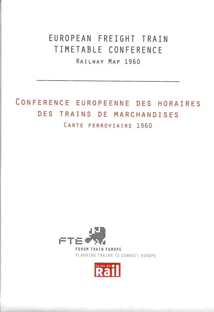 Carte des chemins de fer pour le service international de marchandises 1960