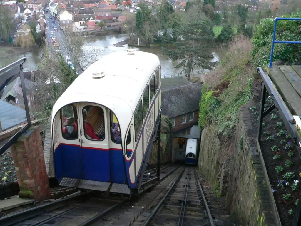 Bridgnorth Cliff Railway - Looking down from the top station