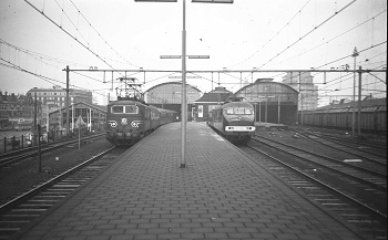 Spoorimpressies tussen Den Haag en Keulen rond 1970