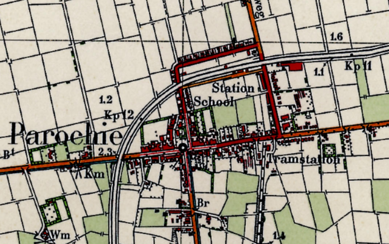 Topografische kaart uit 1937 van Sint-Jacobi-Parochie