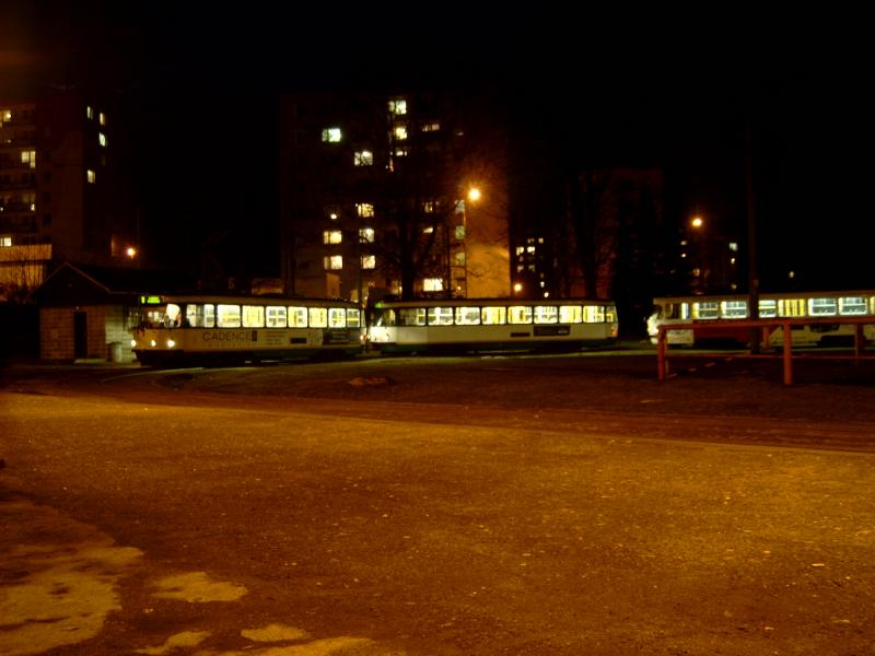 Het eindpunt in Jablonec bij avond.