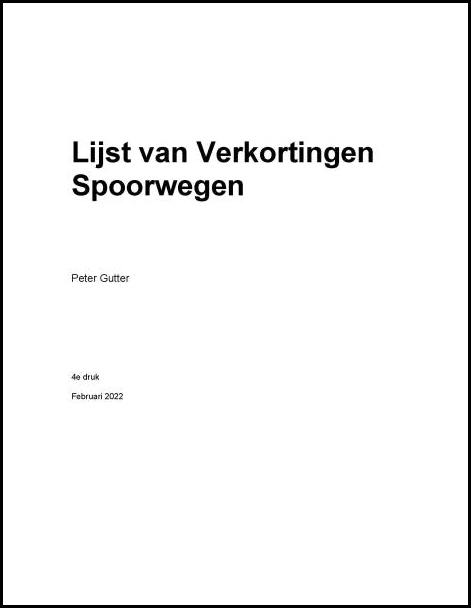 Lijst van Verkortingen Spoorwegen