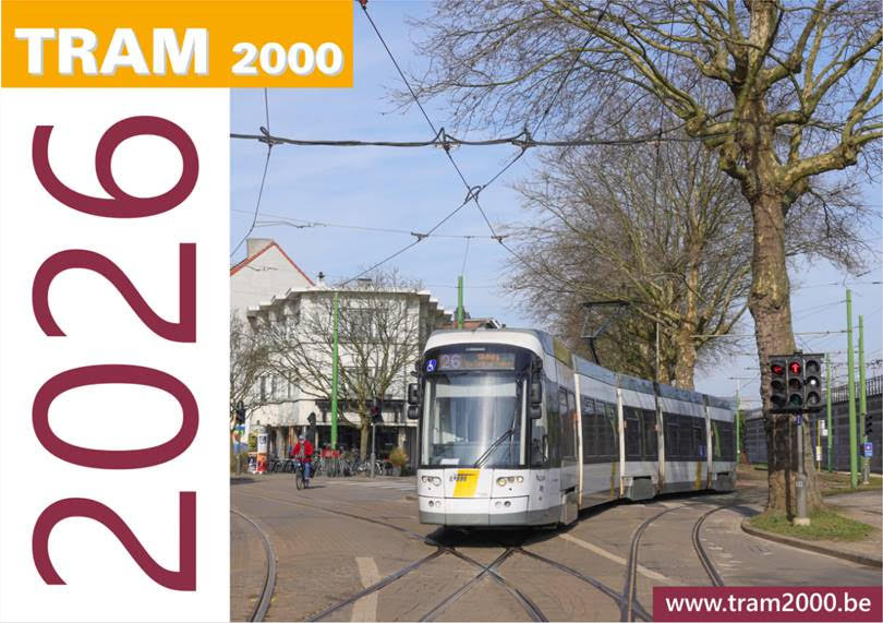 Maandkalender Belgische Trams 2026 (stad- en streekvervoer)