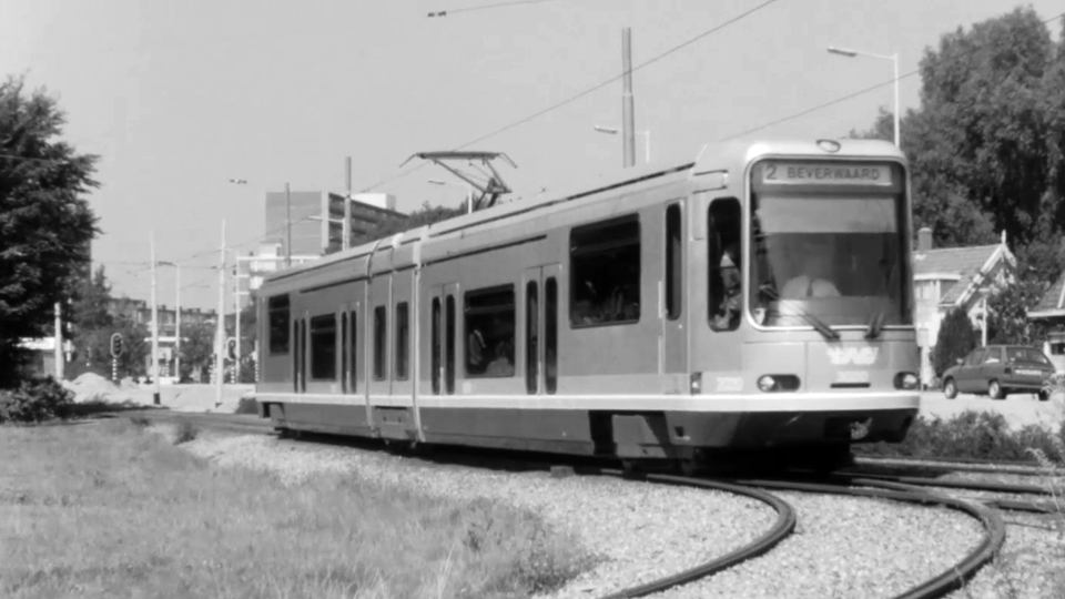 Proefritten in Rotterdam met een tram uit Grenoble (1988)