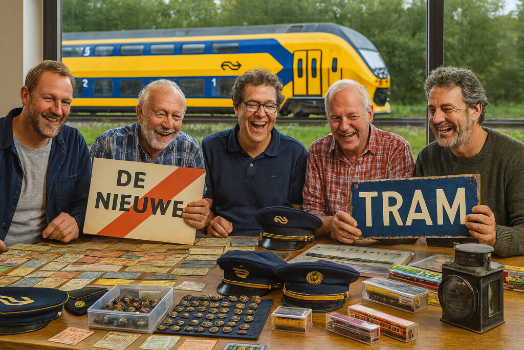 Ruil- en verkoopbeurs. Expositie langste reizigerstrein ter wereld.