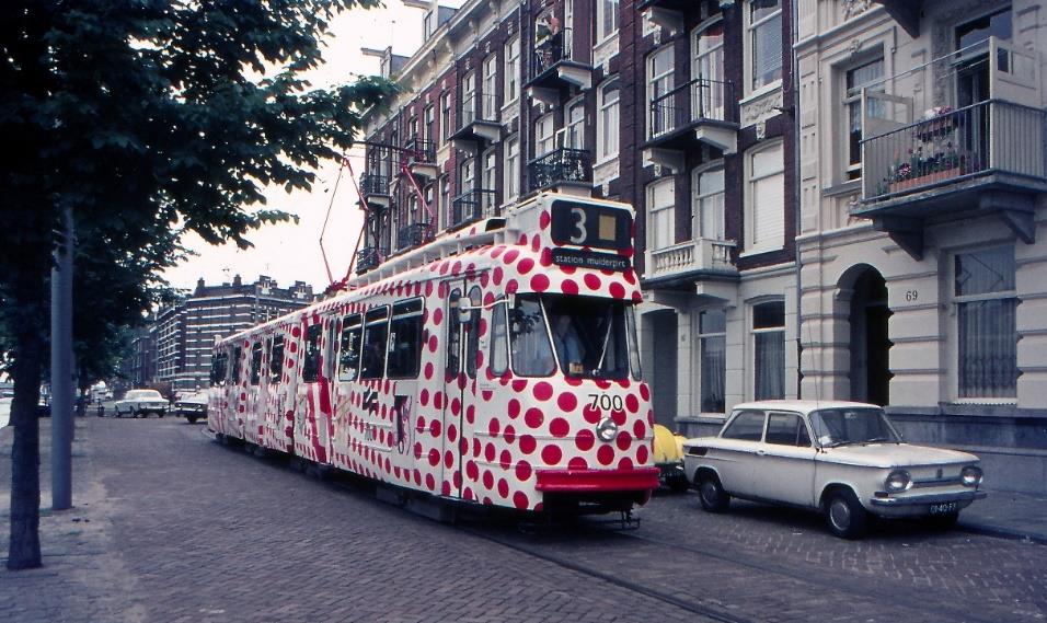 GVB 700 op lijn 3, Houtmankade, 3 juli 1975. Foto: Theo Hogendijk