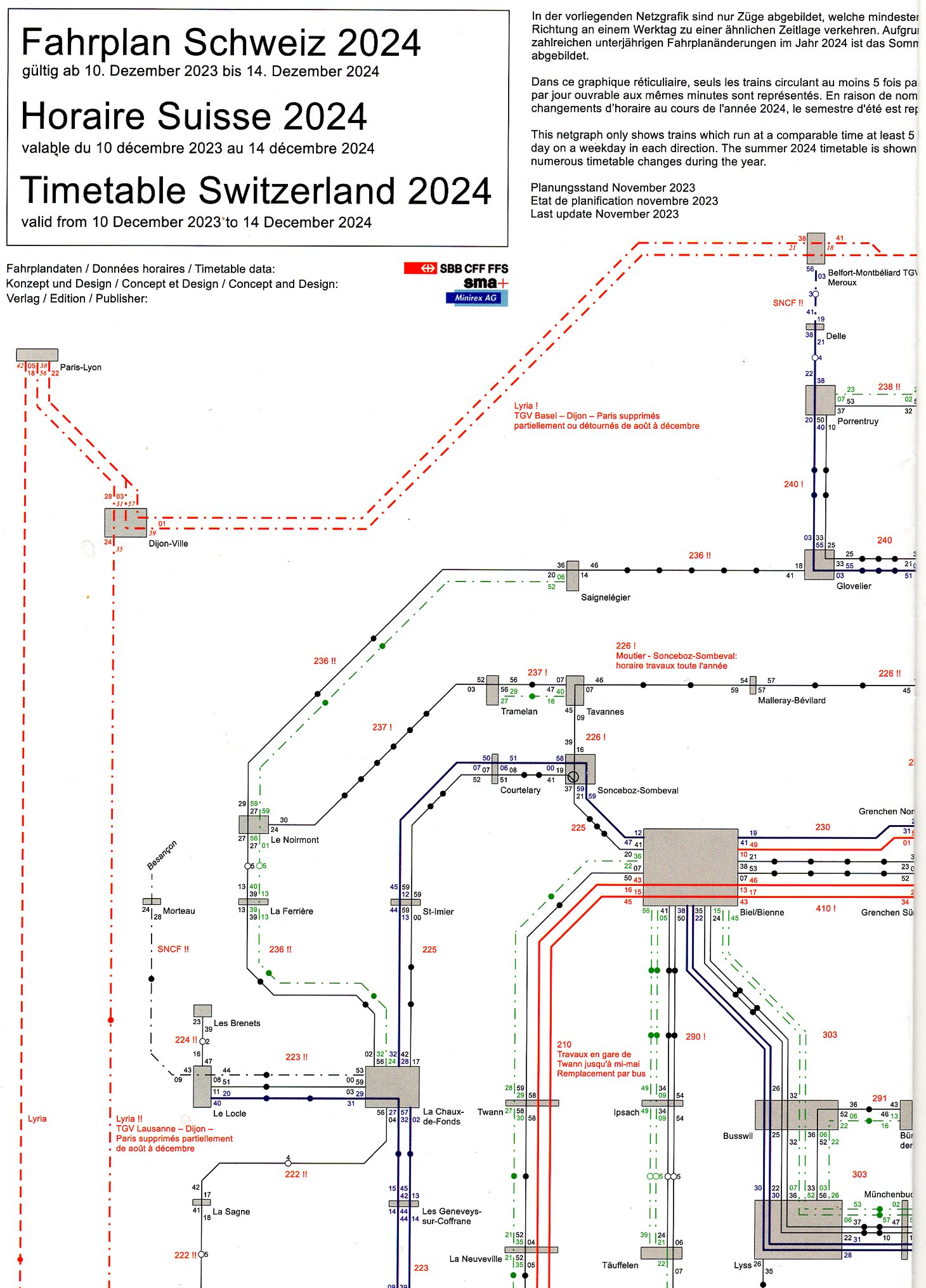 Fahrplan Schweiz 2024